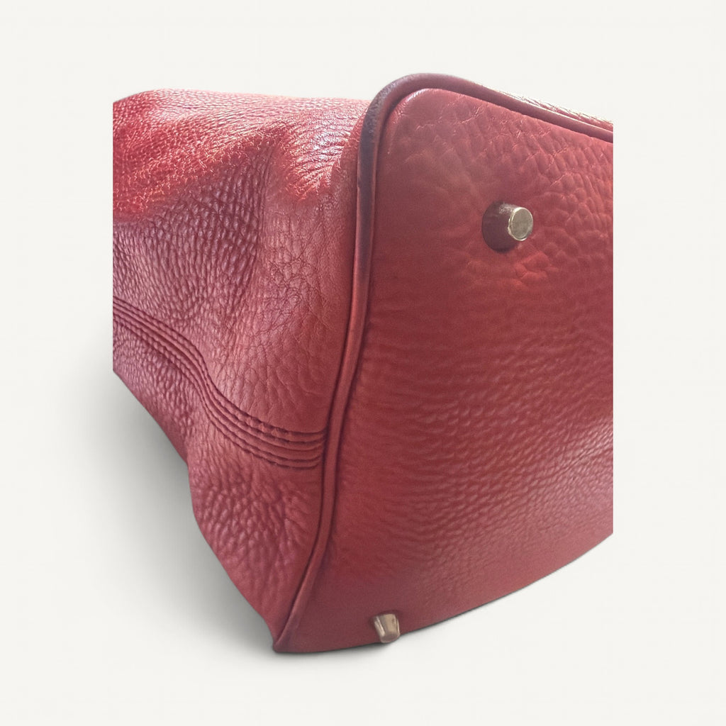 Burberry Bucket Hobo Messenger Bag in Red