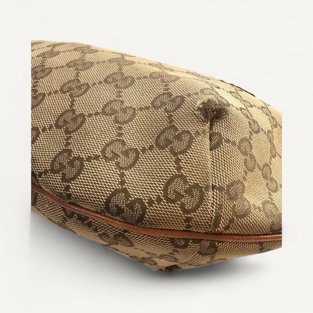 Gucci Halfmoon Web Crossbody Messenger in Brown