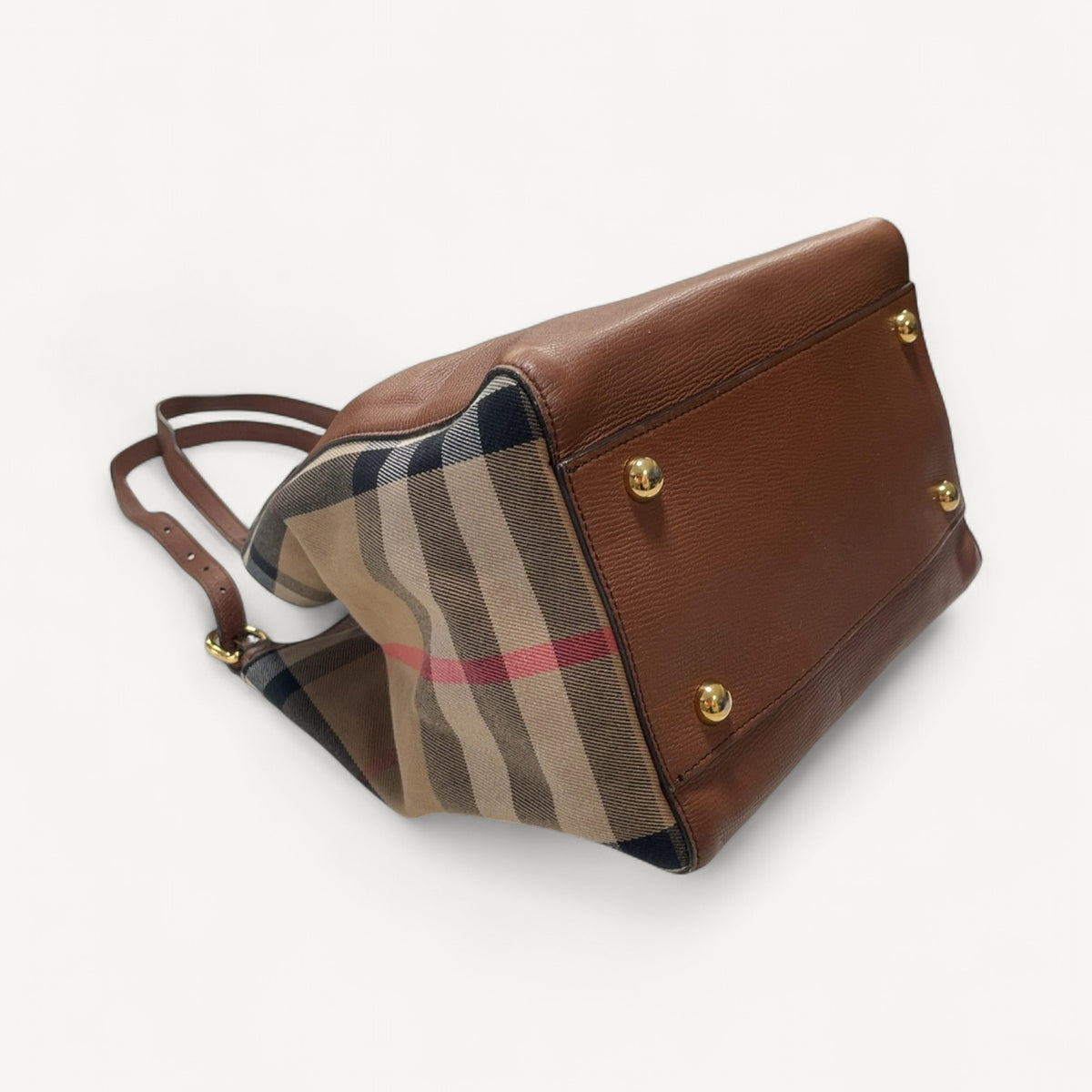 Burberry House Check Tote in Brown
