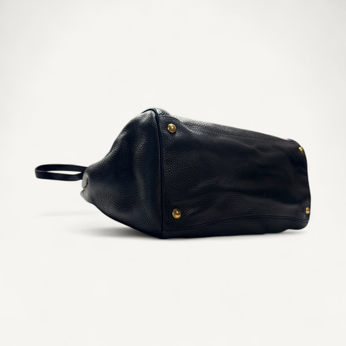 Prada Vitello Daino Convertible Tote in Black