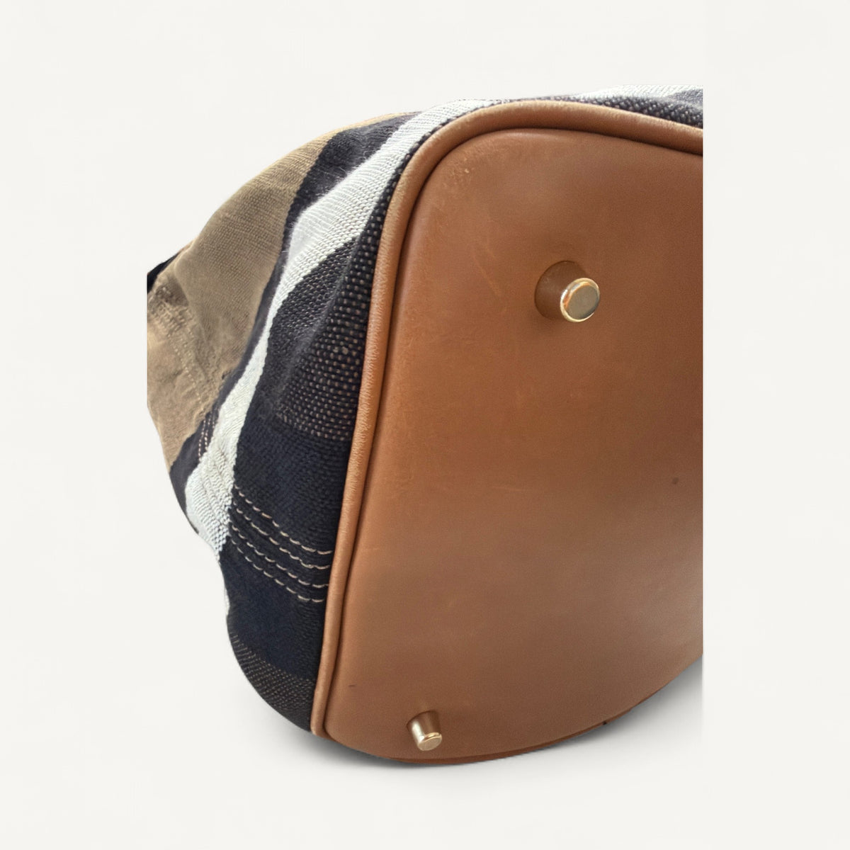 Burberry Ashby Bucket Mega Check Hobo Bag in Brown & Dark Brown