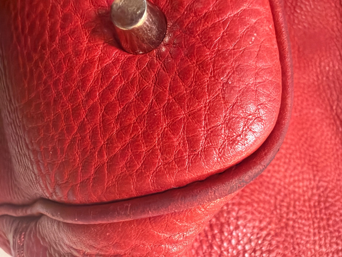 Burberry Bucket Hobo Messenger Bag in Red