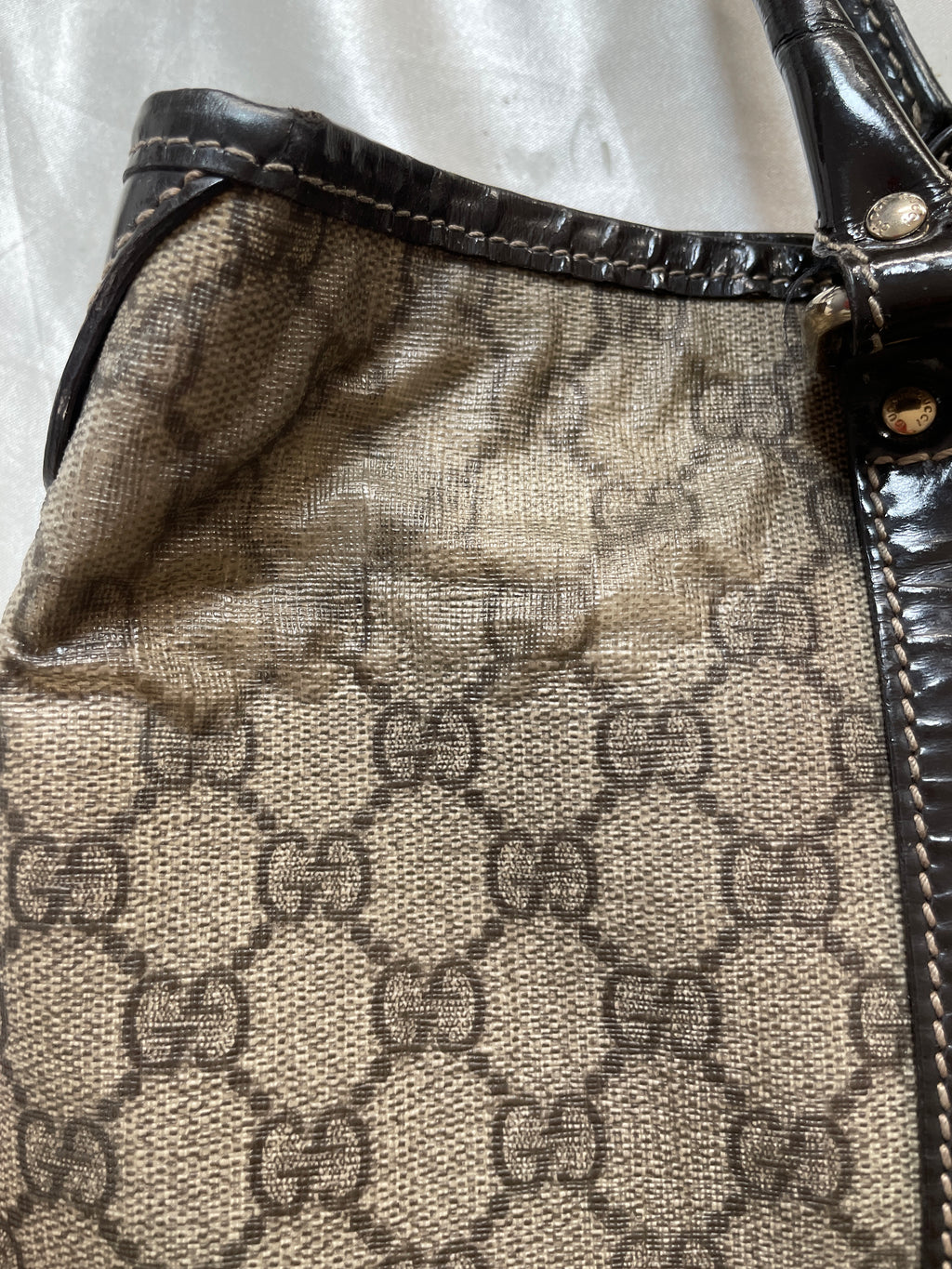 Gucci GG Canvas Tote in Dark Brown