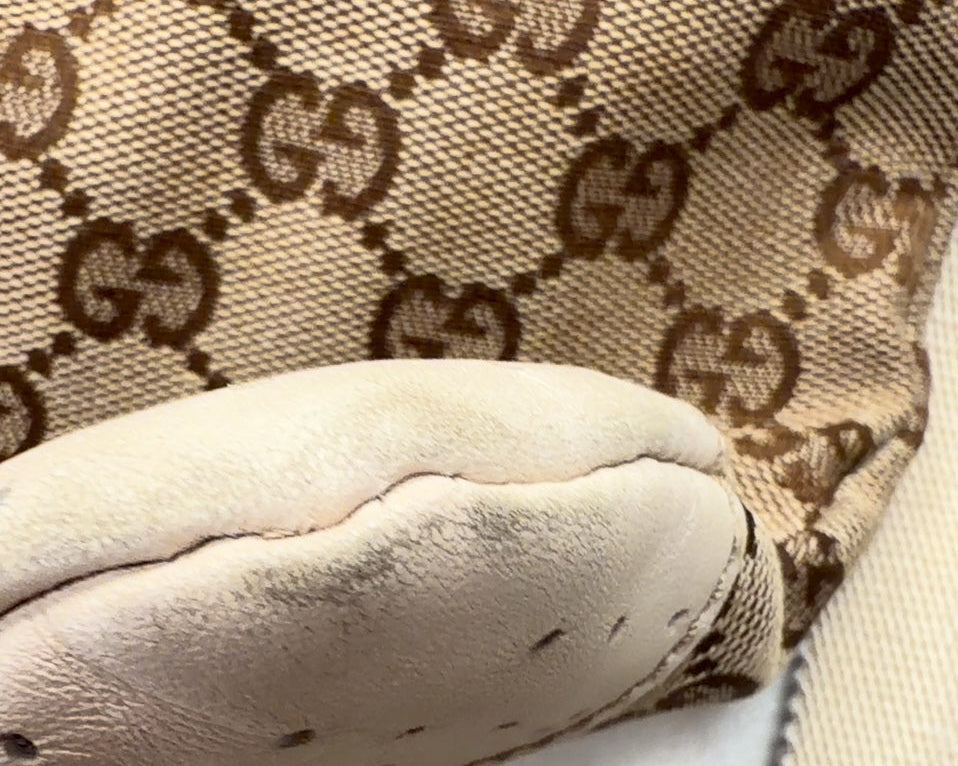 Gucci GG Canvas Crossbody in White & Brown