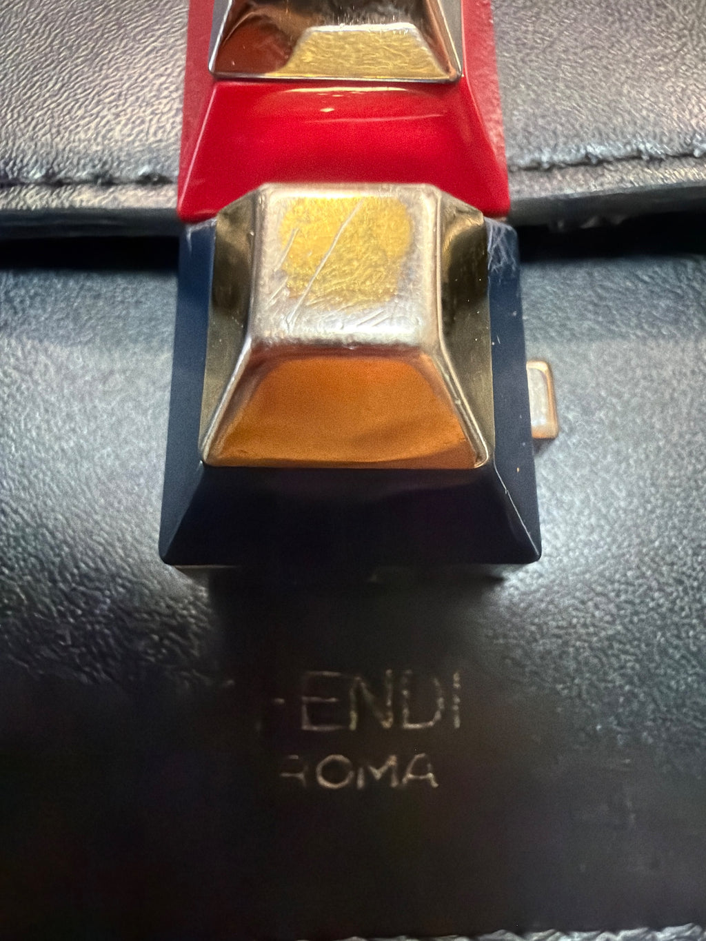 Fendi Kan Crossbody Small Leather Flap in Black