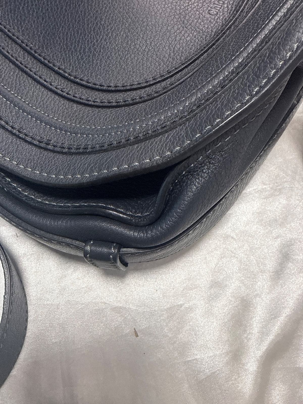 Chloe Marcie Crossbody Bag in Navy Blue