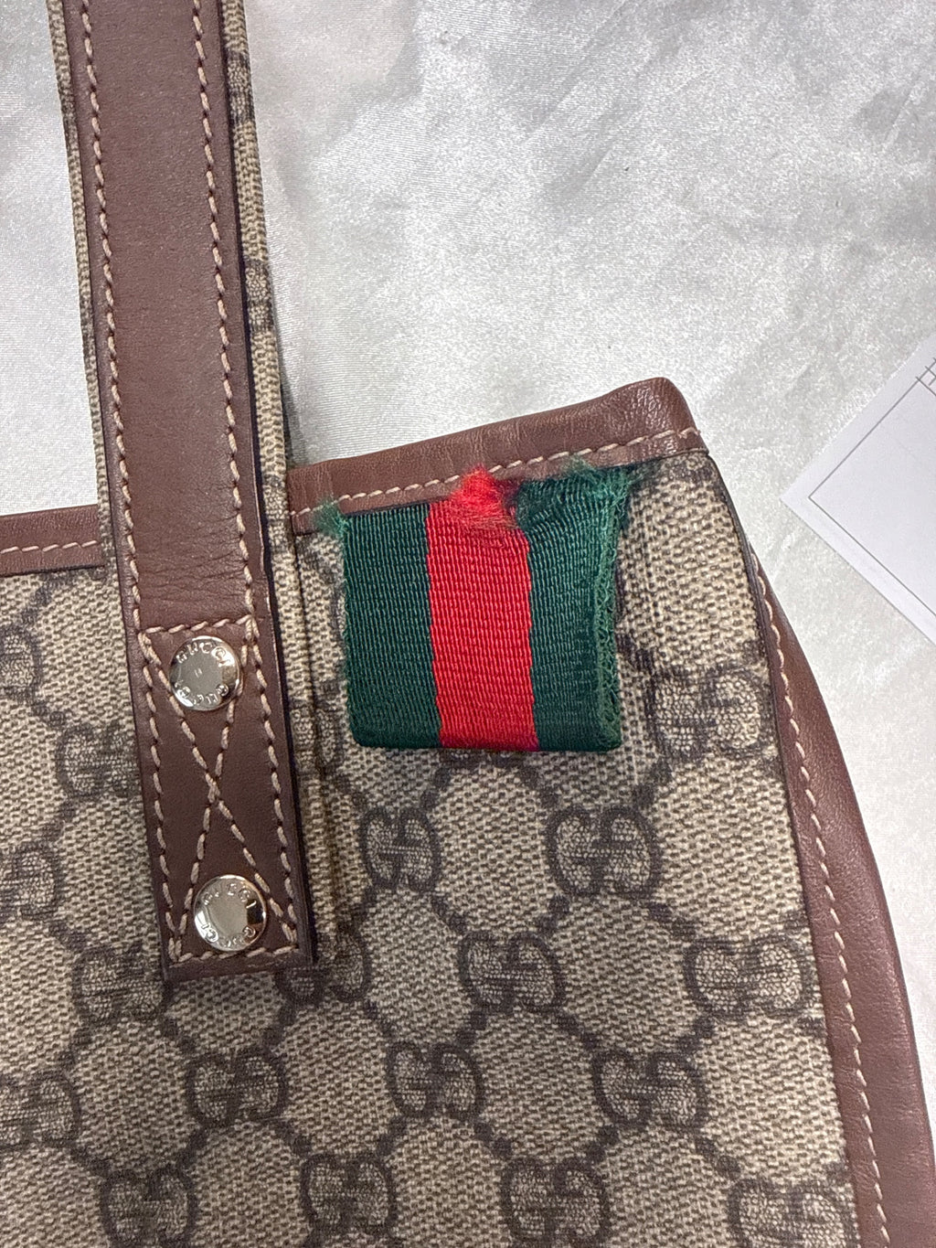 Gucci GG Supreme Canvas Tote in Dark Brown