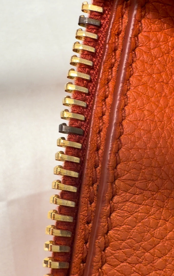 Prada Vitello Daino Convertible Tote in Orange