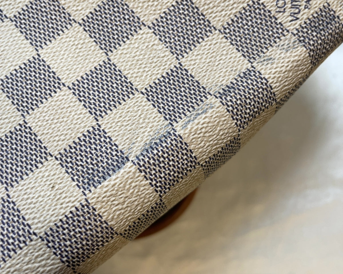 Louis Vuitton Damier Azur Speedy 30 Handbag in White