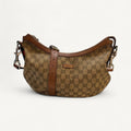 Gucci Halfmoon Web Crossbody Messenger in Brown