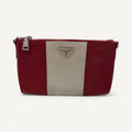 Prada Red White Clutch in White & Red