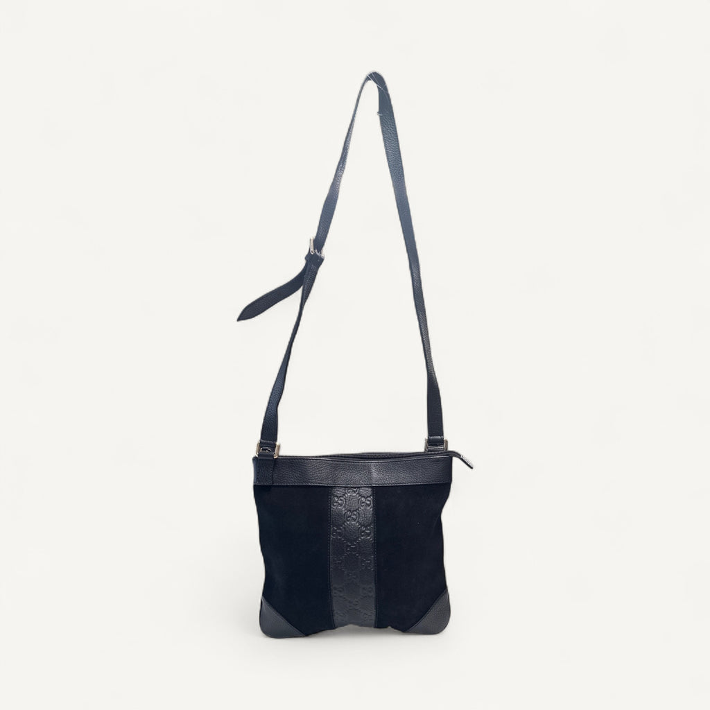 Gucci GG Embossed Crossbody Bag in Black