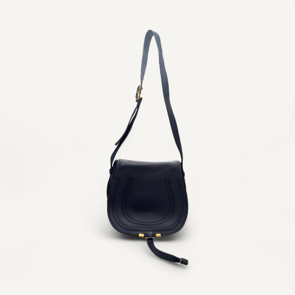 Chloe Marcie Crossbody Bag in Navy Blue