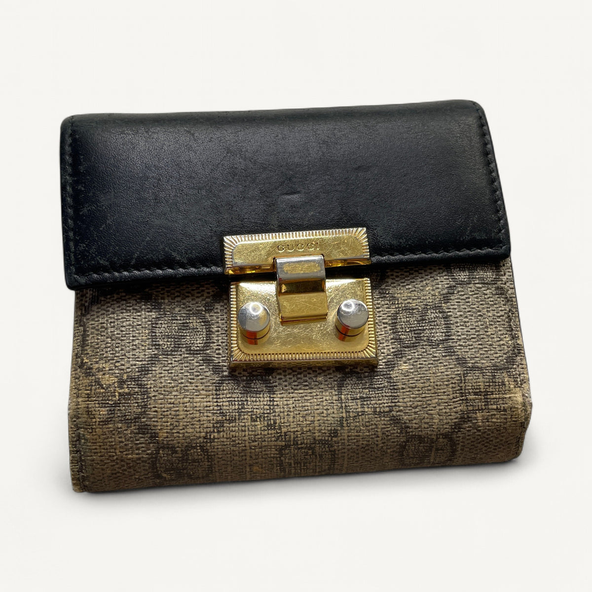 Gucci GG Padlock Canvas Wallet in Brown