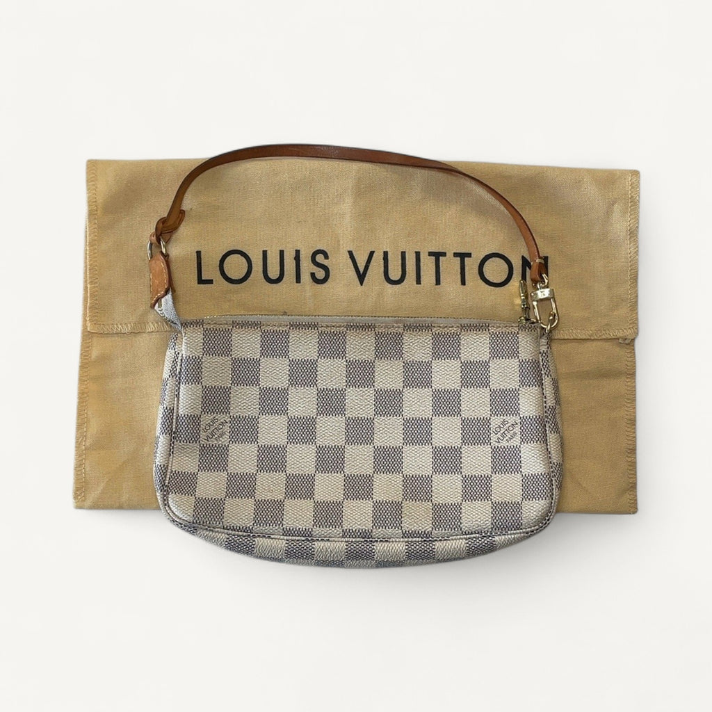 Louis Vuitton Damier Azur Pouch in White & Cream