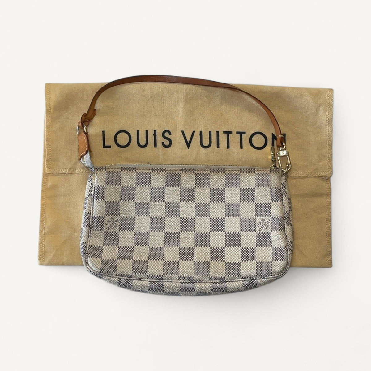 Louis Vuitton Damier Azur Pouch in White & Cream