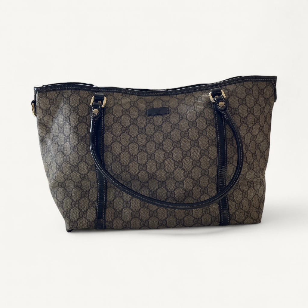 Gucci GG Canvas Tote in Dark Brown