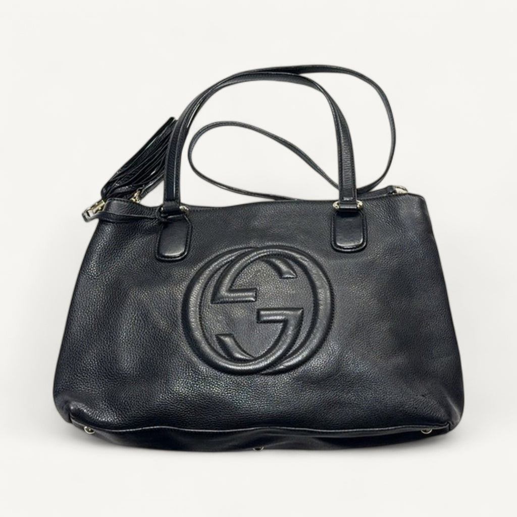 Gucci Soho Interlocking Working Tote in Black