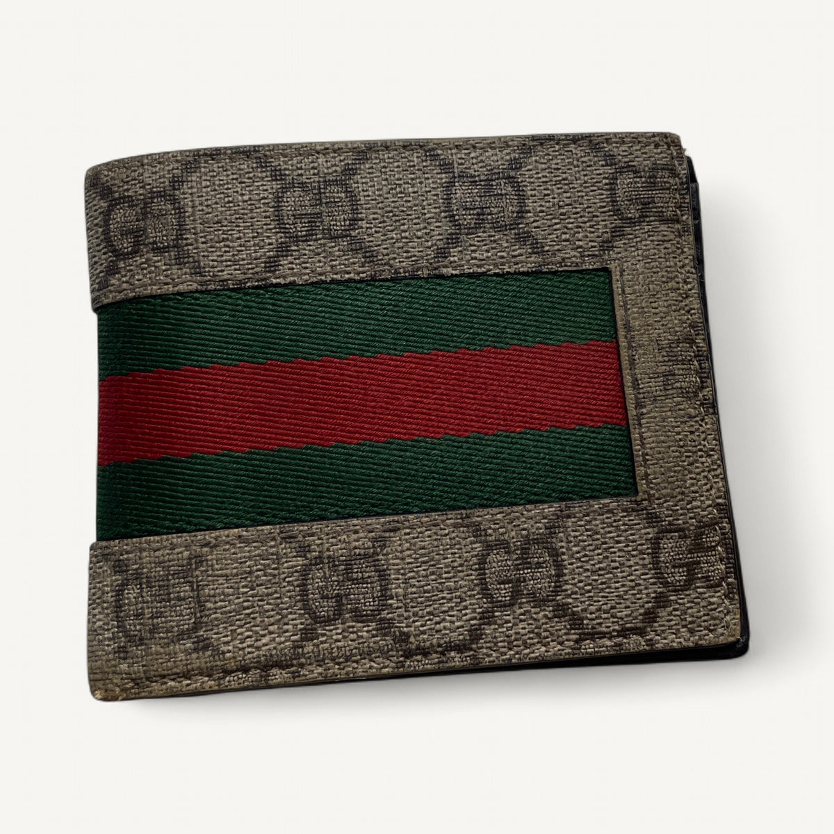 Gucci GG Supreme Web Bifold Wallet in Brown