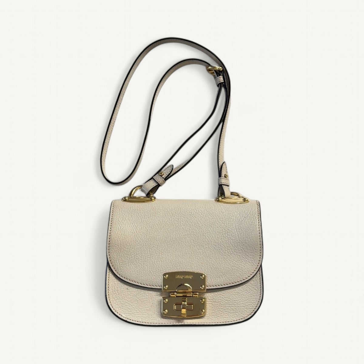 Miu Miu Flap Crossbody Messenger in Cream