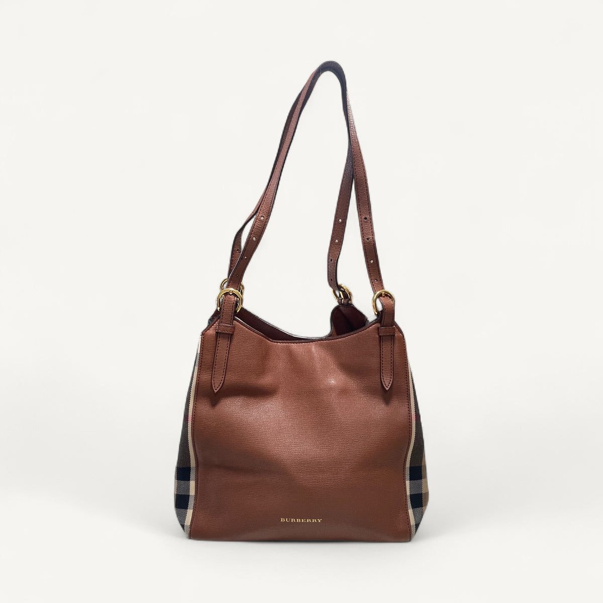 Burberry House Check Tote in Brown