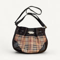 Burberry Haymarket Check Shoulder Bag in Brown & Dark Brown