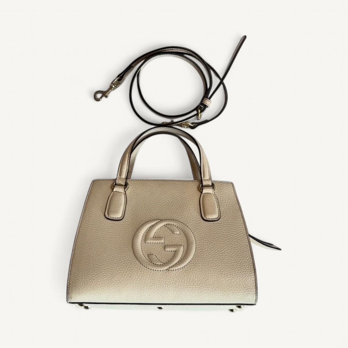 Gucci Soho Interlocking Small Messenger in Cream