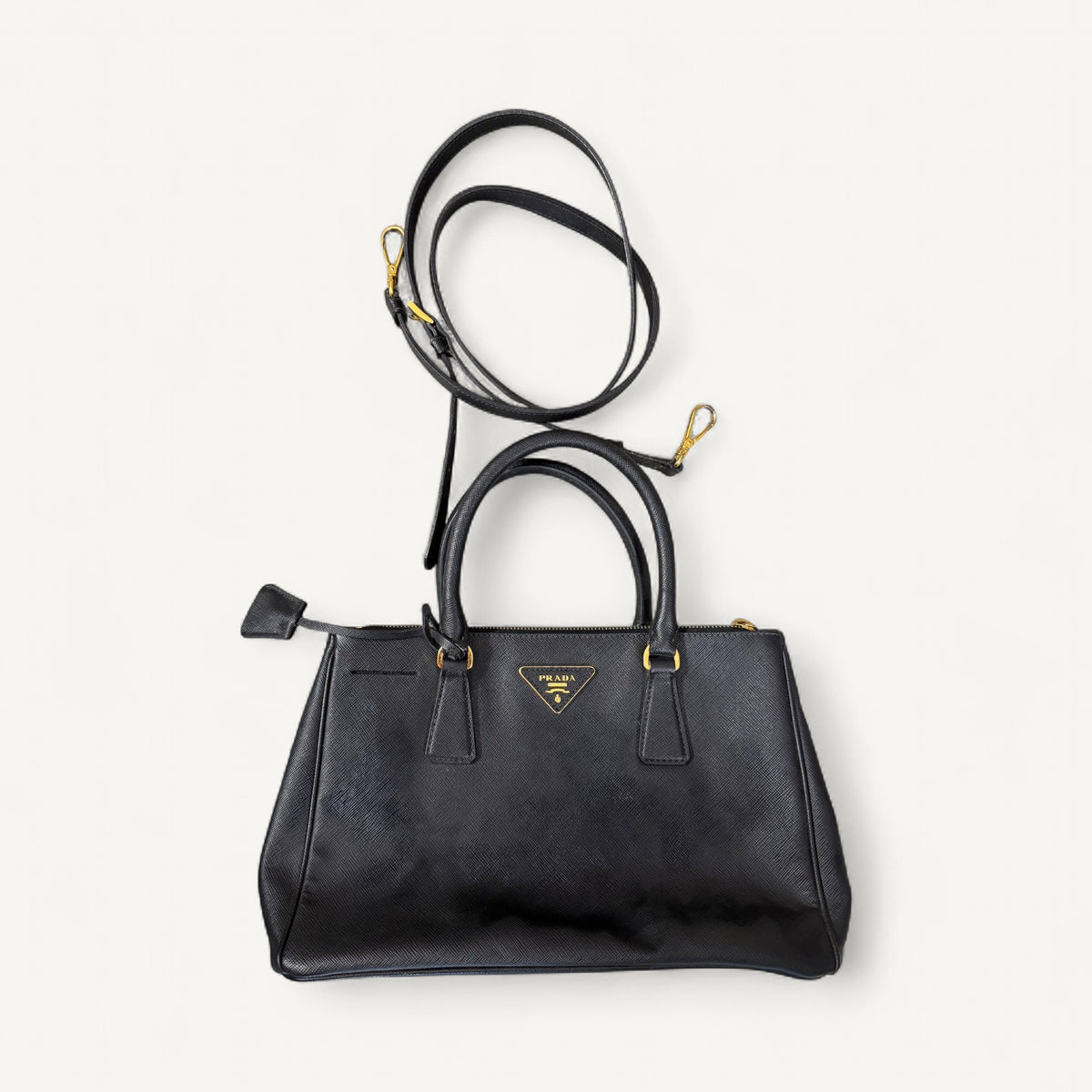 Prada Saffiano Galliera in Black