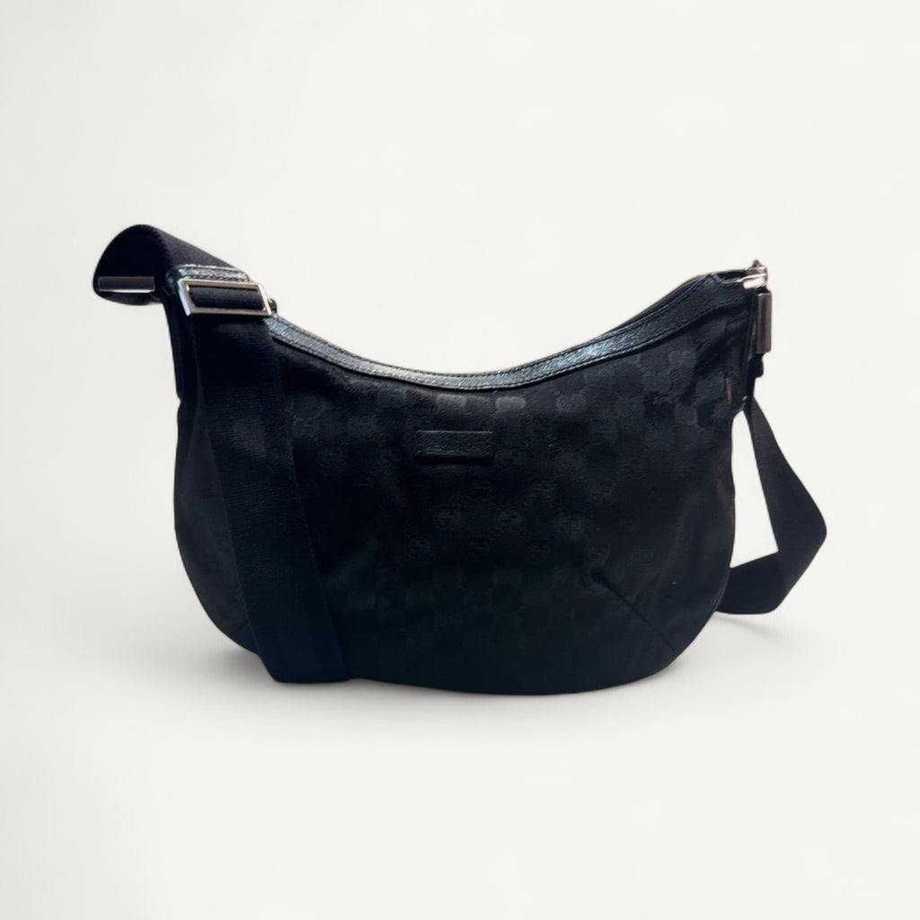 Gucci Crescent Messenger Sling in Black
