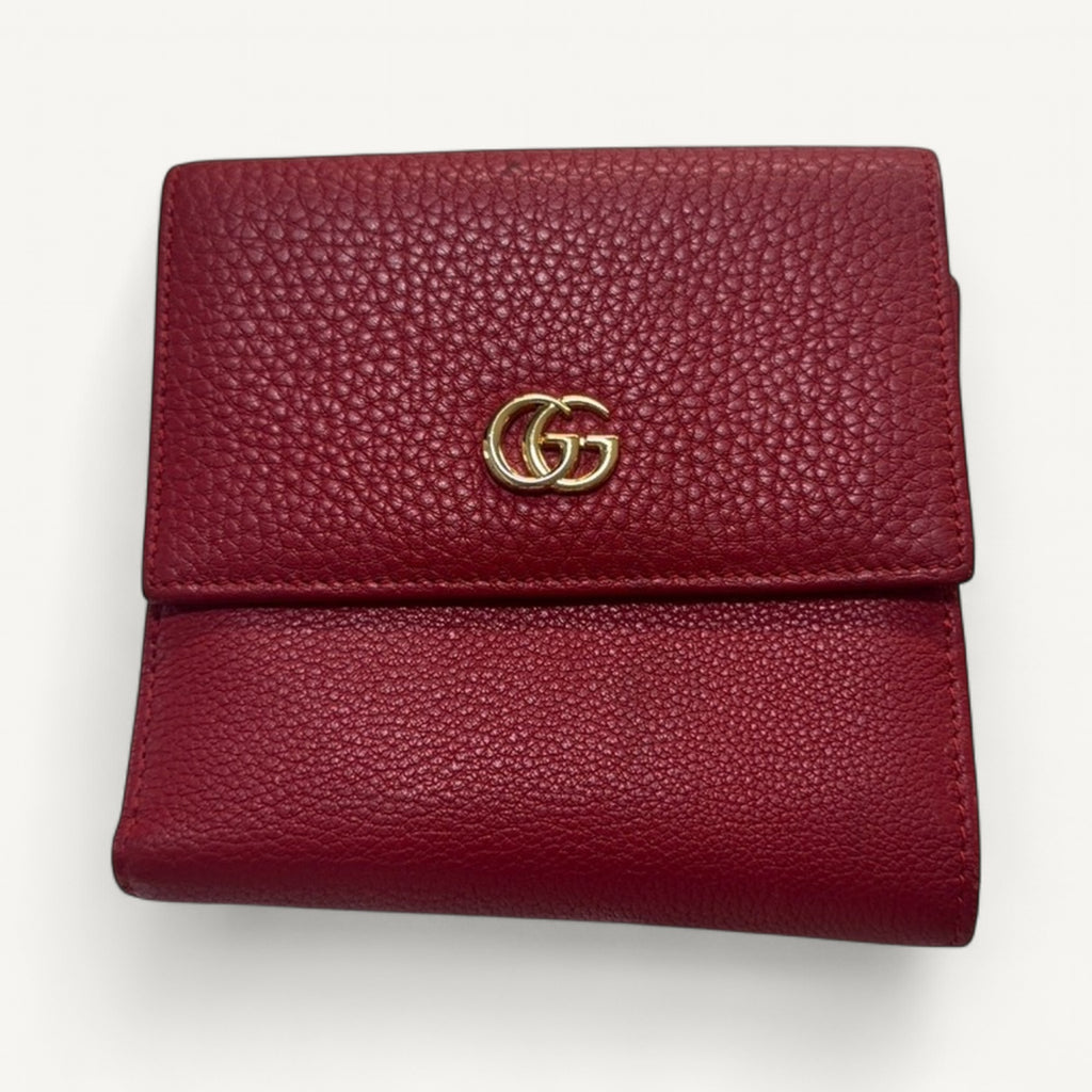 Gucci Marmont Trifold Wallet in Red