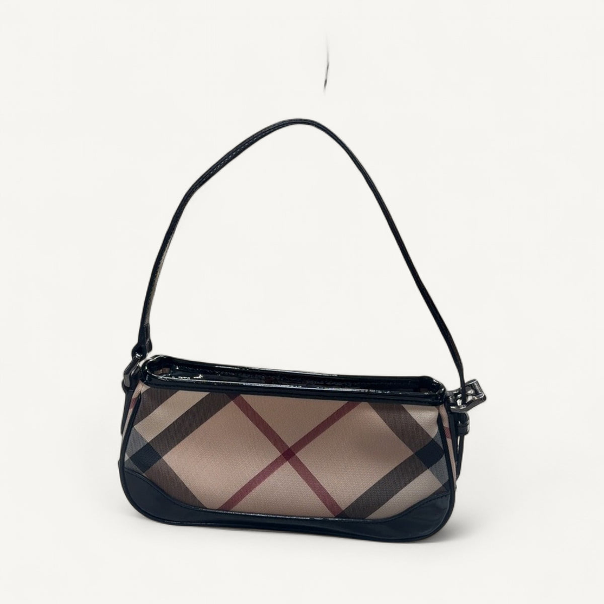 Burberry Novacheck Pochette Hobo Bag in Black