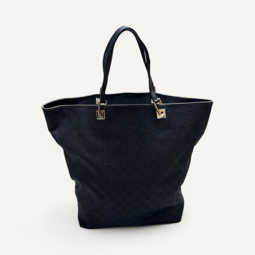 Gucci Eclipse Monogram Canvas Large Tote in Black