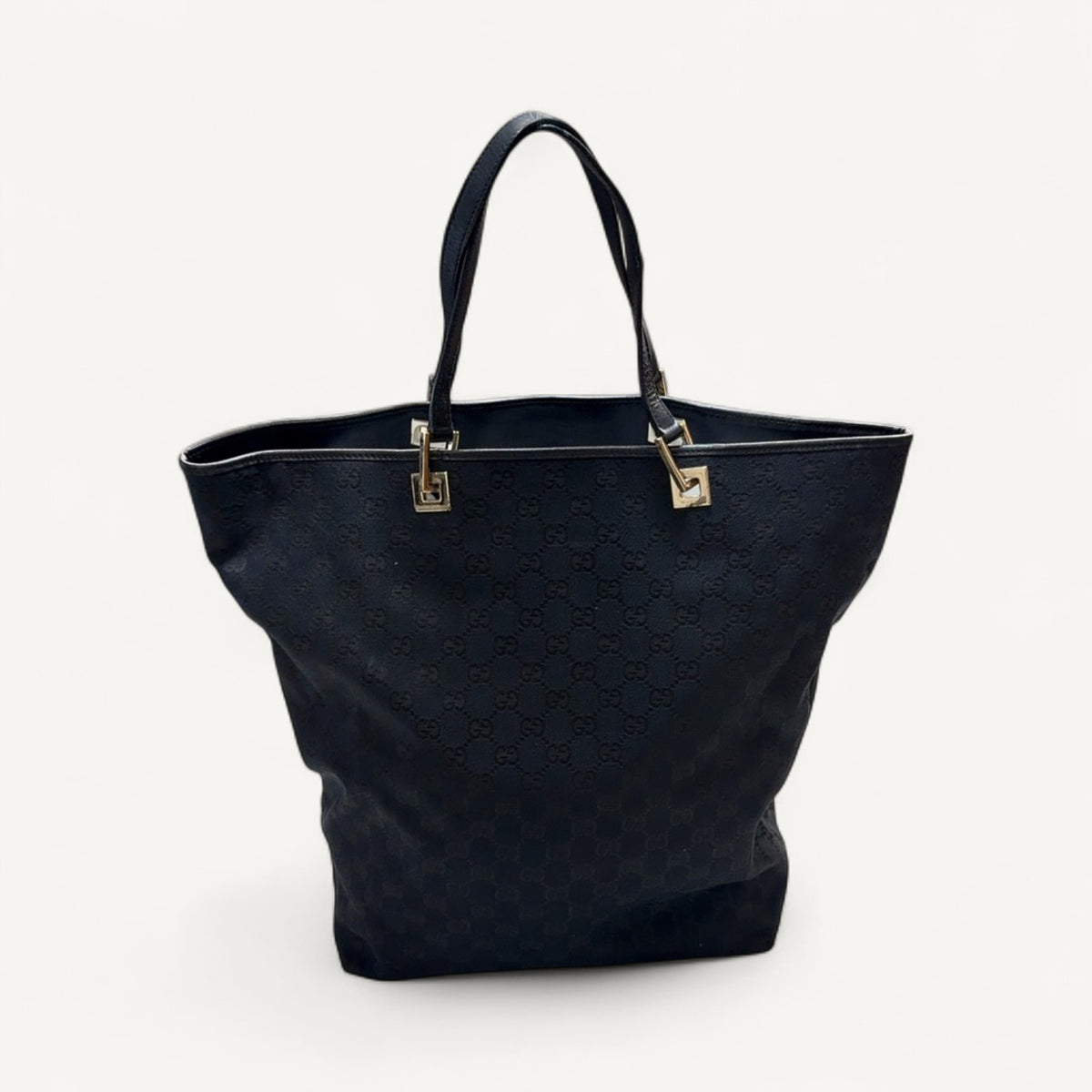 Gucci Eclipse Monogram Canvas Large Tote in Black