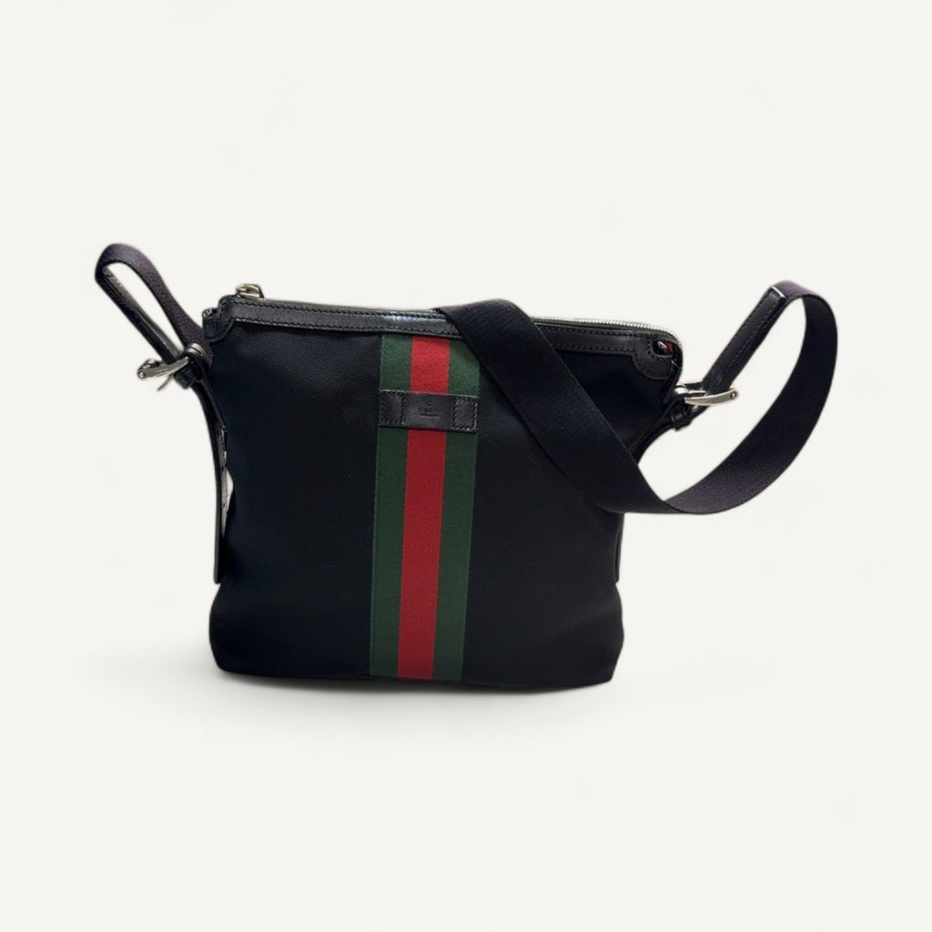 Gucci Web Messenger Bag in Black