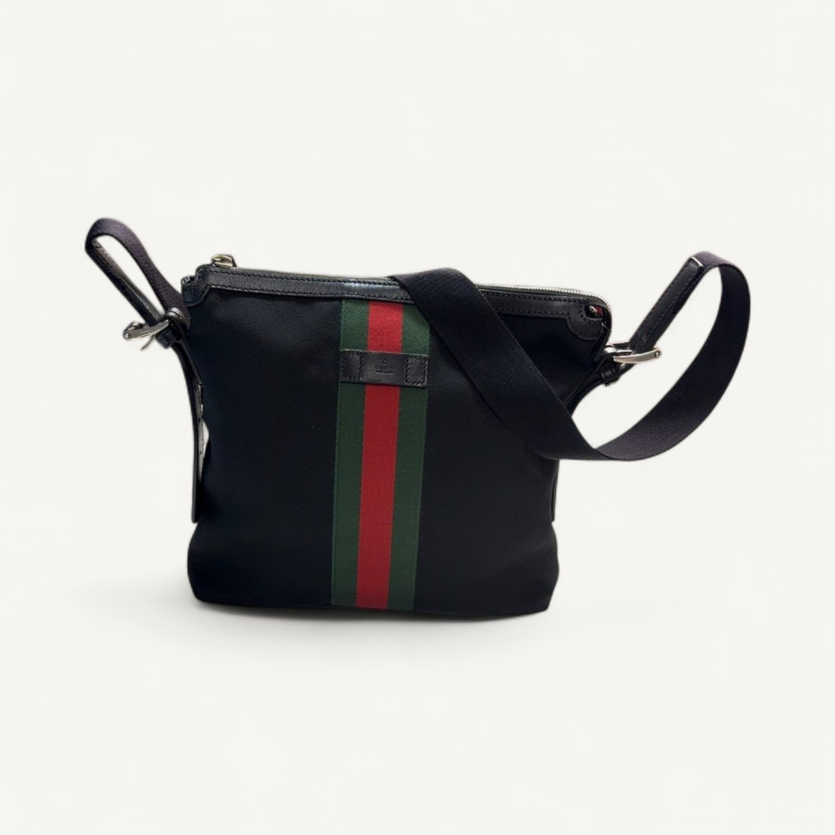 Gucci Web Messenger Bag in Black