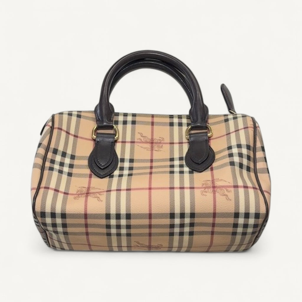 Burberry Haymarket Check Satchel in Brown