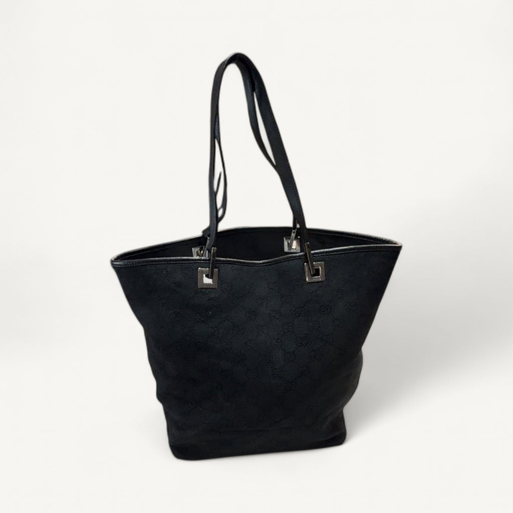 Gucci Eclipse Canvas Shoppet Tote Small in Black