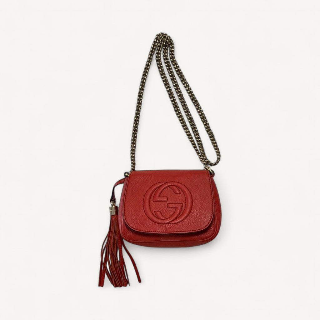 Gucci Soho Interlocking GG Crossbody Small in Red