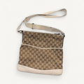 Gucci GG Canvas Crossbody in White & Brown