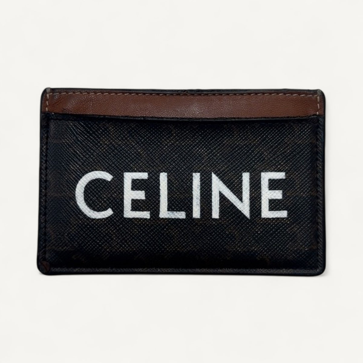 Celine Triomphe Canvas Card Holder in Brown
