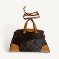 Louis Vuitton Monogram Retiro Crossbody Messenger Tote in Dark Brown