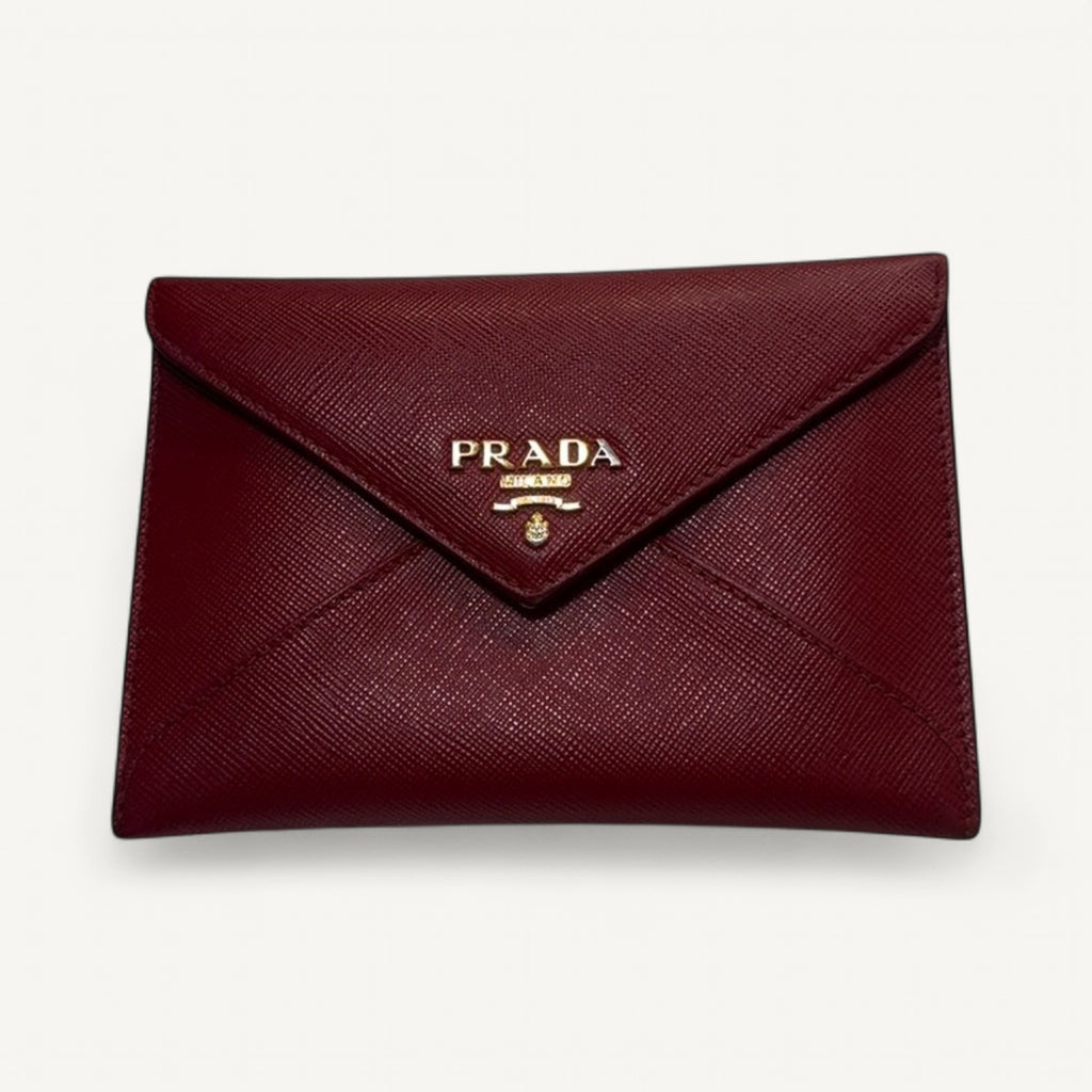 Prada Saffiano Wallet in Red
