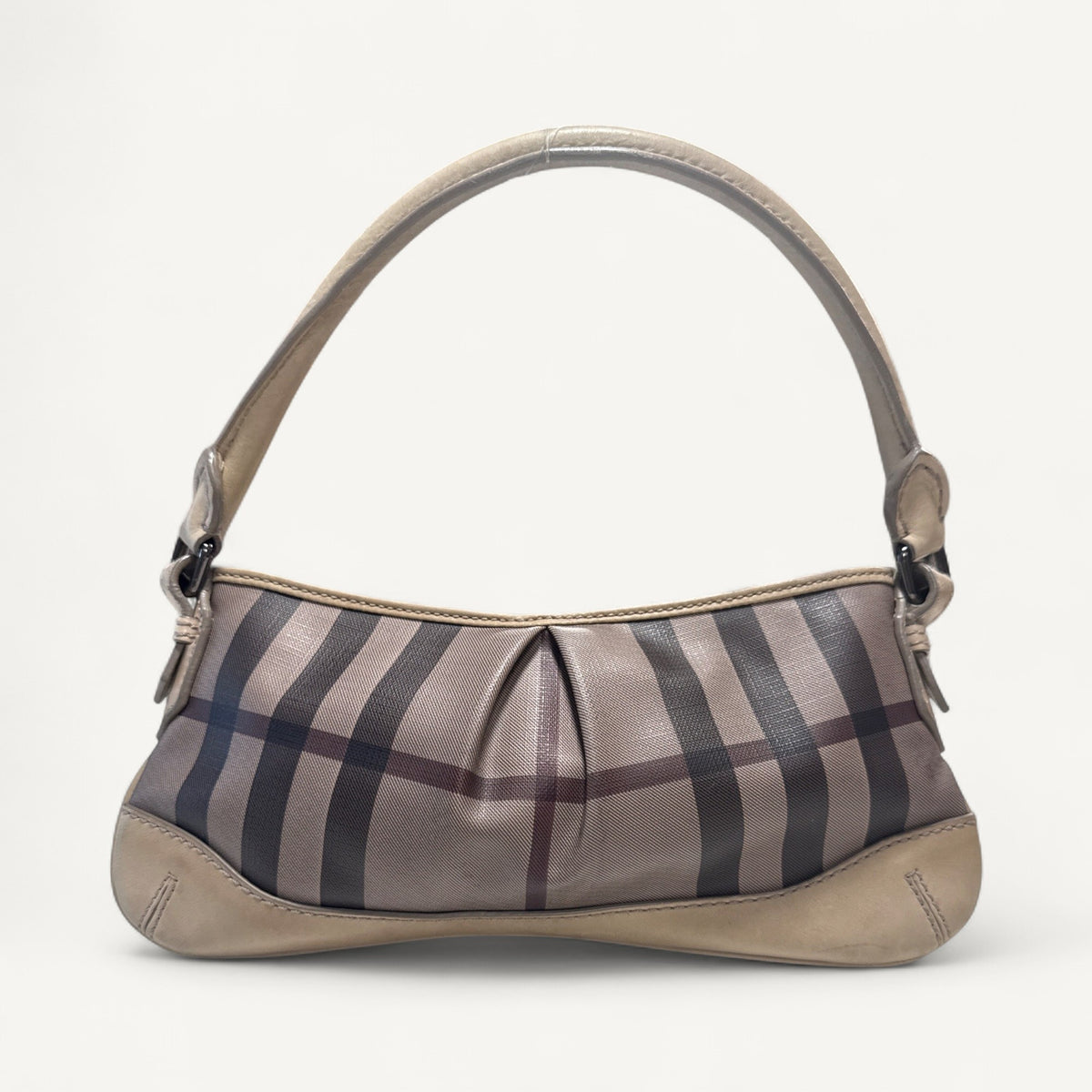 Burberry Check Canvas Shoulder Bag in Brown