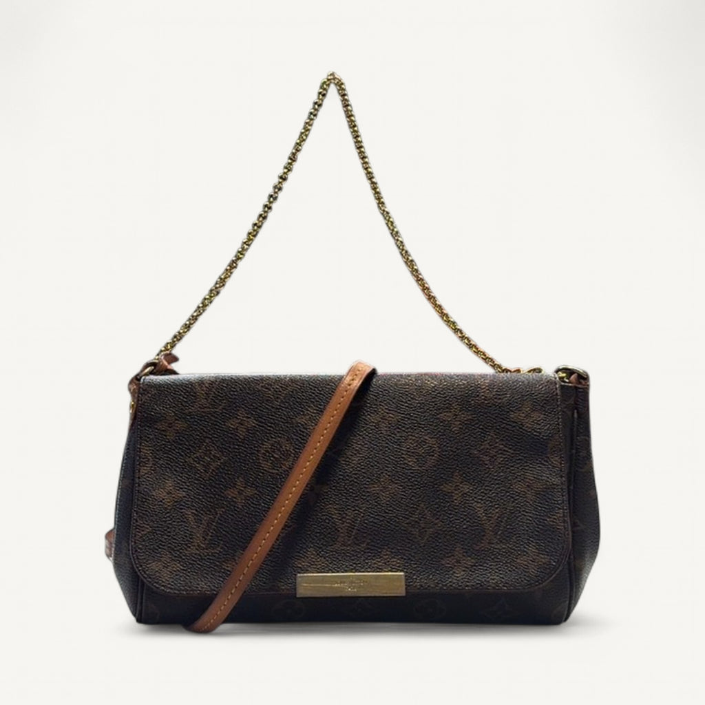 Louis Vuitton Monogram Canvas Flap Crossbody in Brown