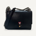 Fendi Kan Crossbody Small Leather Flap in Black