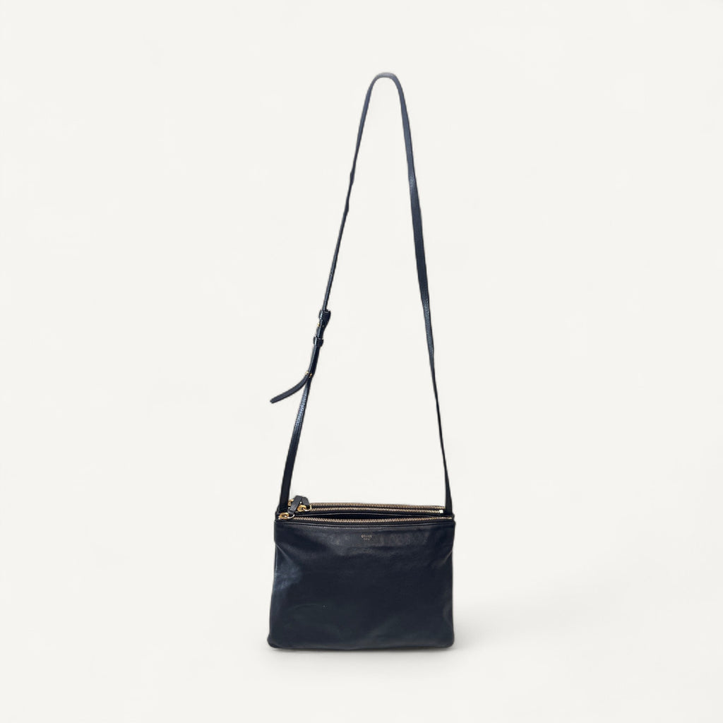 Celine Trio Crossbody Bag in Black