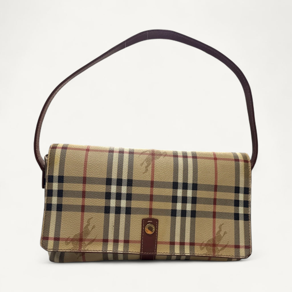 Burberry Haymarket Check Hobo in Brown