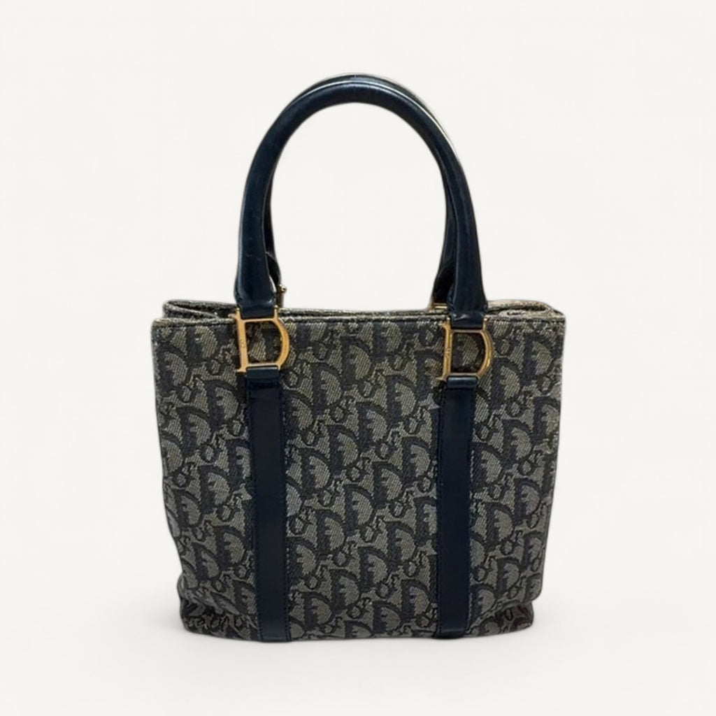 Christian Dior Vintage Monogram Trotter Diorissimo Canvas Tote