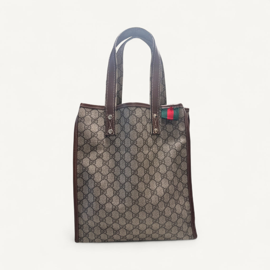 Gucci GG Supreme Canvas Tote in Dark Brown