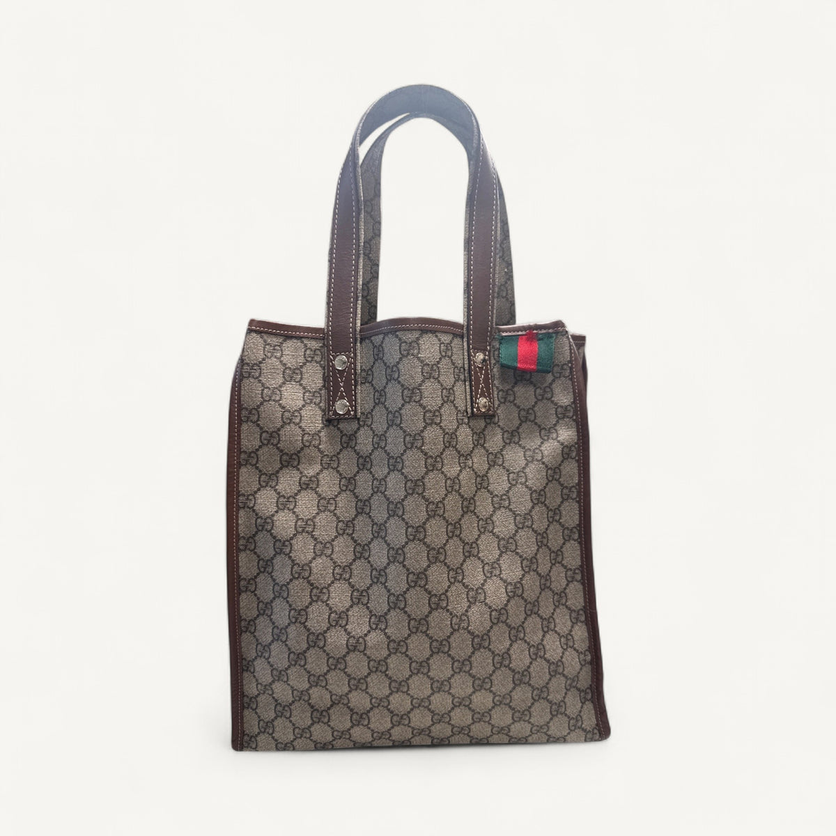 Gucci GG Supreme Canvas Tote in Dark Brown